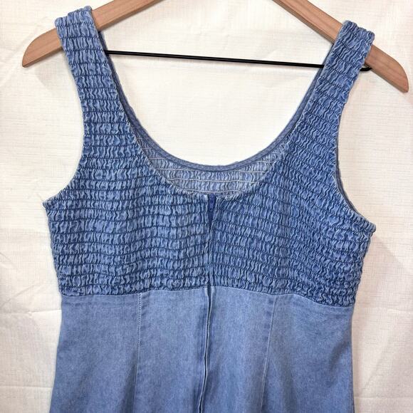 Y2K Denim Sundress Womens 5 Junior A-Line Empire Waist Kidcore Cottagecore Fairy - Picture 7 of 12